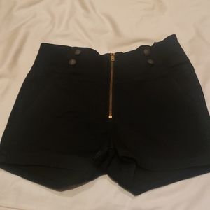 Dark wash denim shorts